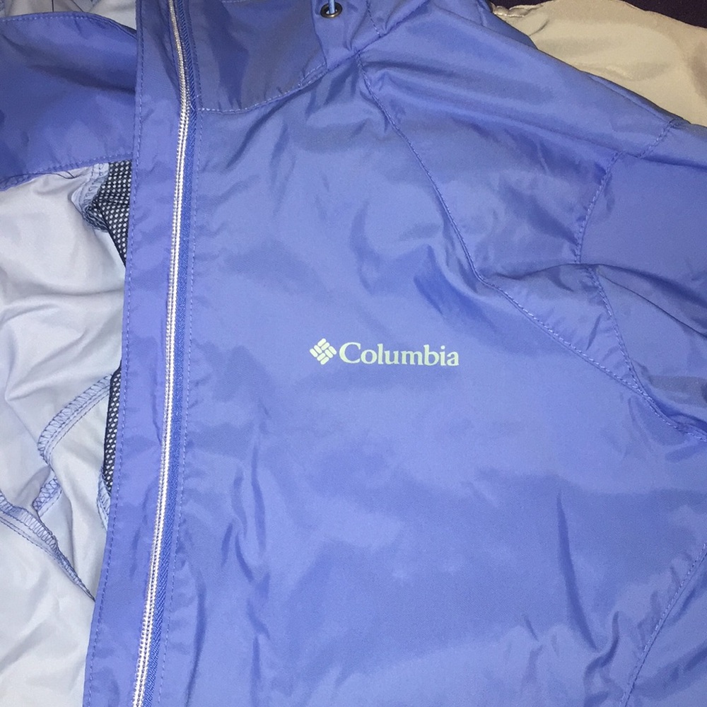 Blue Columbia rain jacket